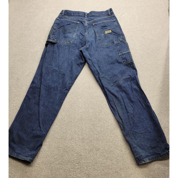 Vintage Wrangler Carpenter Jeans Light Distress Blue Men's Size 32x32 - Picture 2 of 9